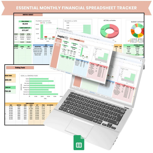 Essential Monthly Financial Spreadsheet Tracker