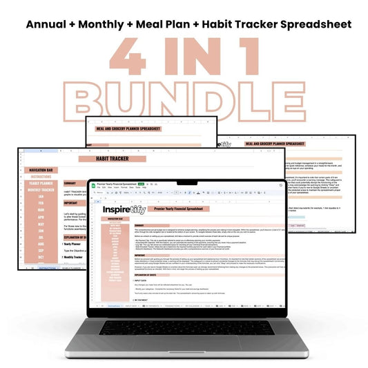 4 in 1 Bundle Spreadsheet Trackers